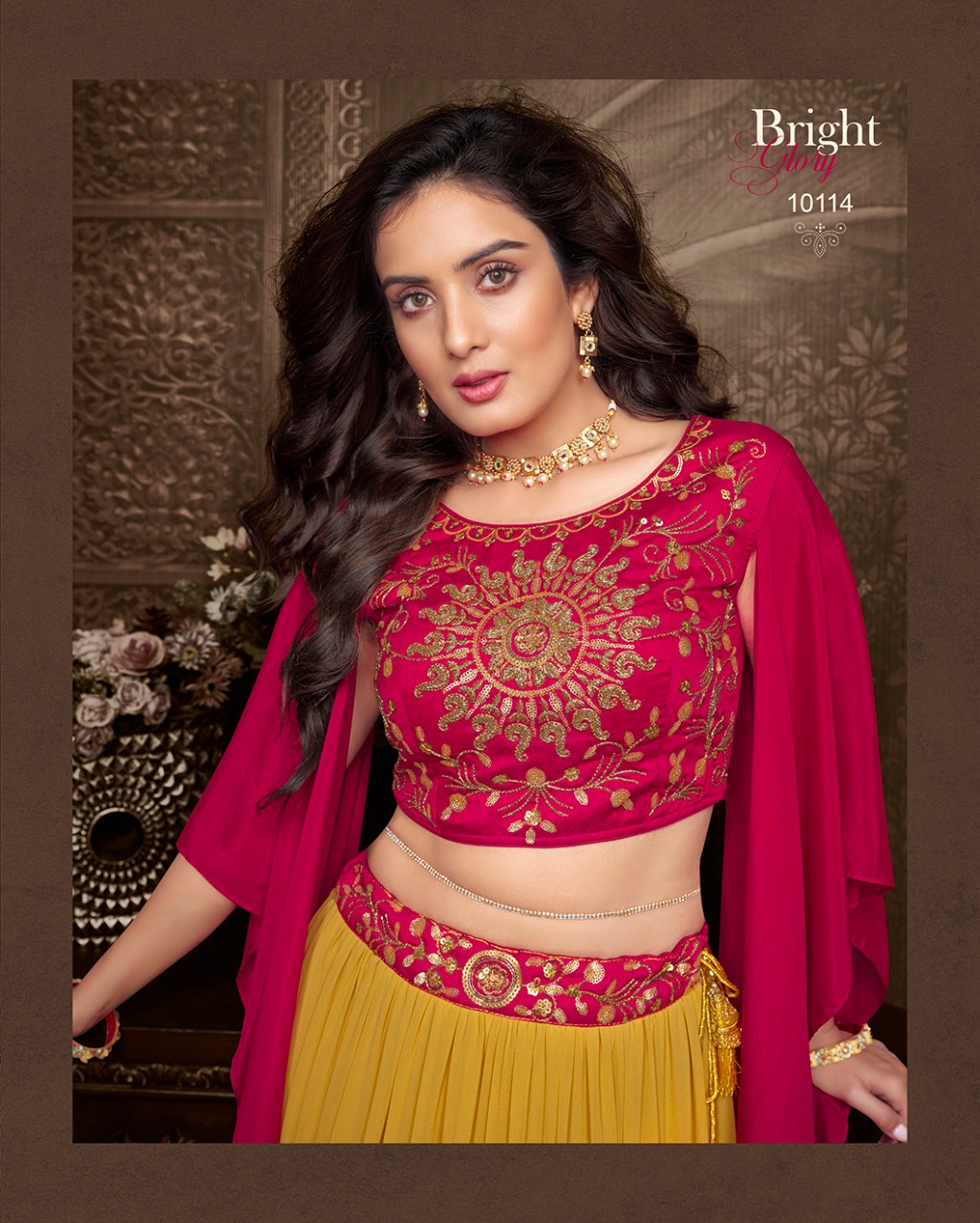 lily and lali tyohar georgette festive look skirt choli with dupatta catalog