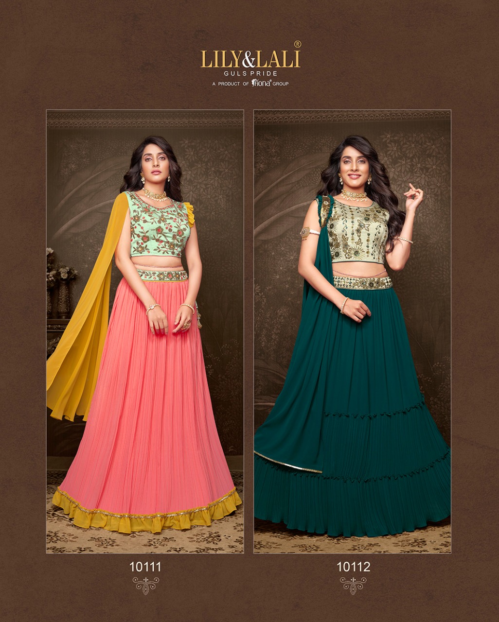 lily and lali tyohar georgette festive look skirt choli with dupatta catalog