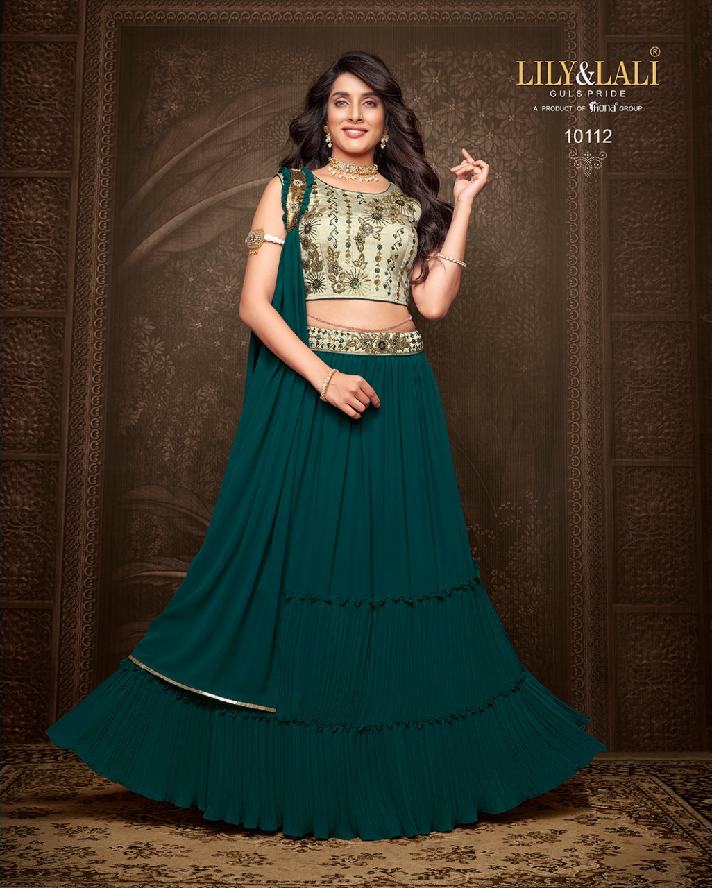 lily and lali tyohar georgette festive look skirt choli with dupatta catalog