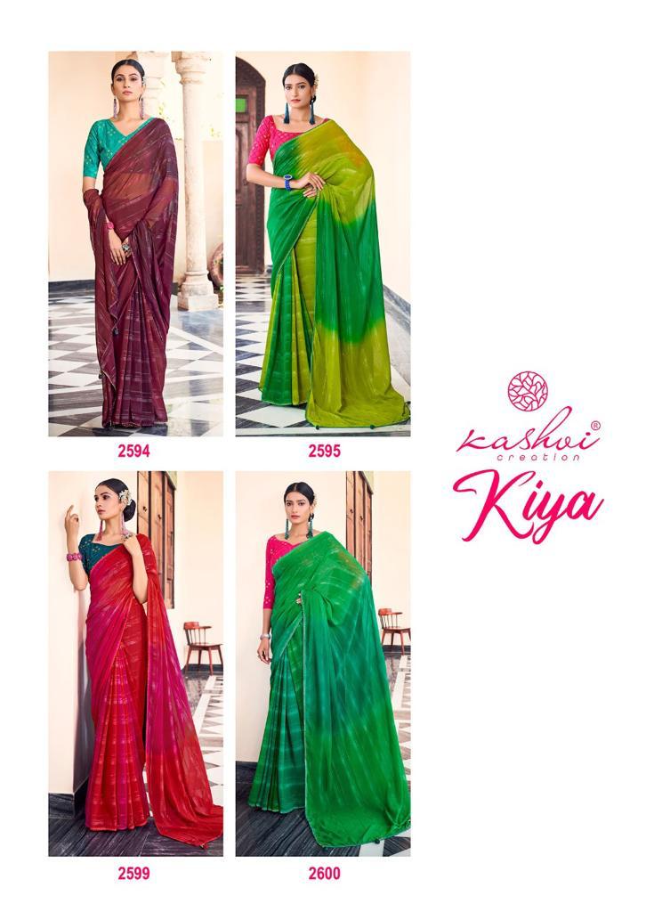 lt kashvi creation kiyaa georgette catchy look saree catalog