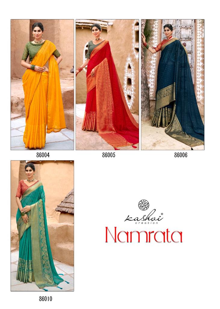 lt kashvi creation namrata chiffon elegant saree catalog