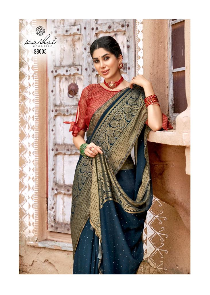 lt kashvi creation namrata chiffon elegant saree catalog