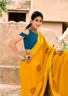 lt kashvi creation prakruti georgette decent look saree catalog