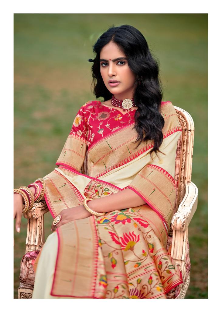 lt kashvi creation saffron silk decent look saree catalog