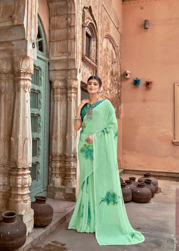 lt saree kashvi creation manasthiti georgette attractive print saree catalog