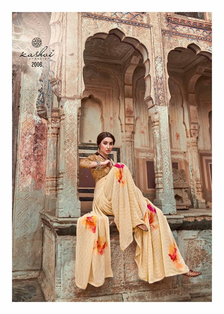 lt saree kashvi creation manasthiti georgette attractive print saree catalog