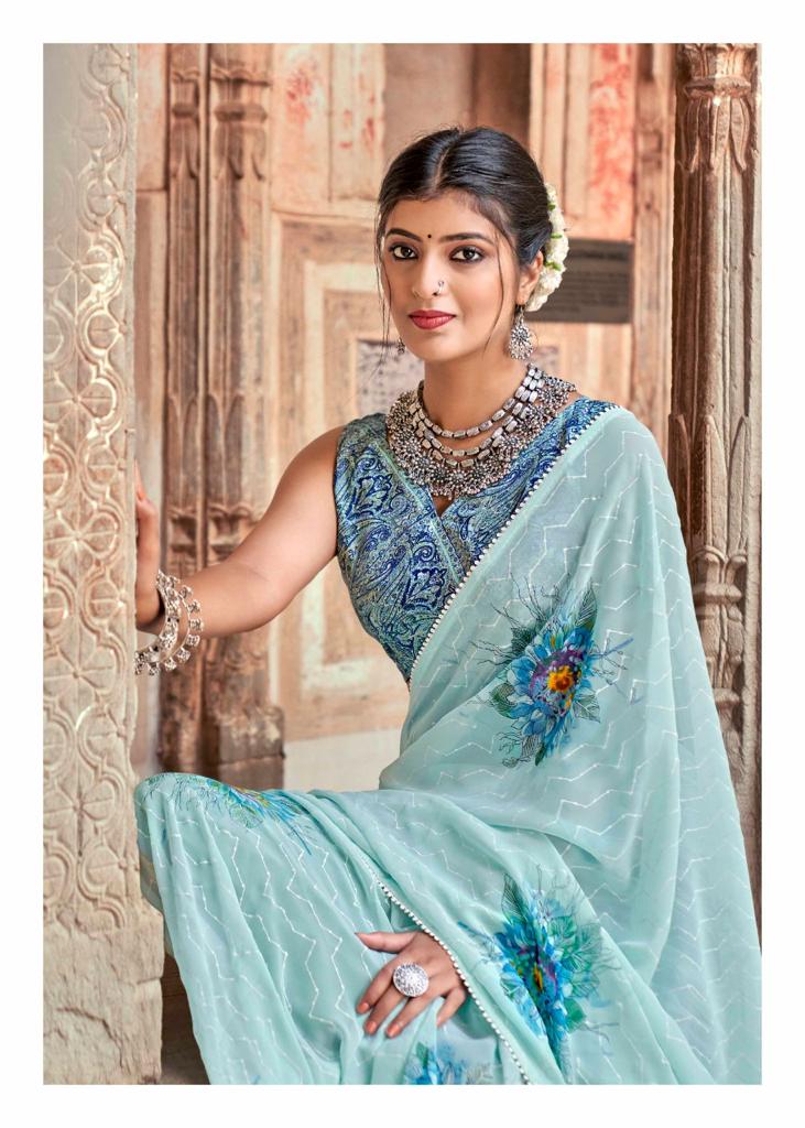 lt saree kashvi creation manasthiti georgette attractive print saree catalog