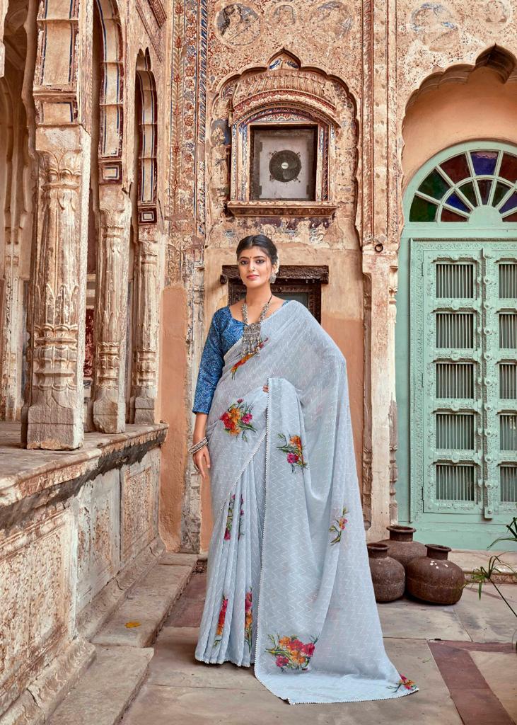 lt saree kashvi creation manasthiti georgette attractive print saree catalog