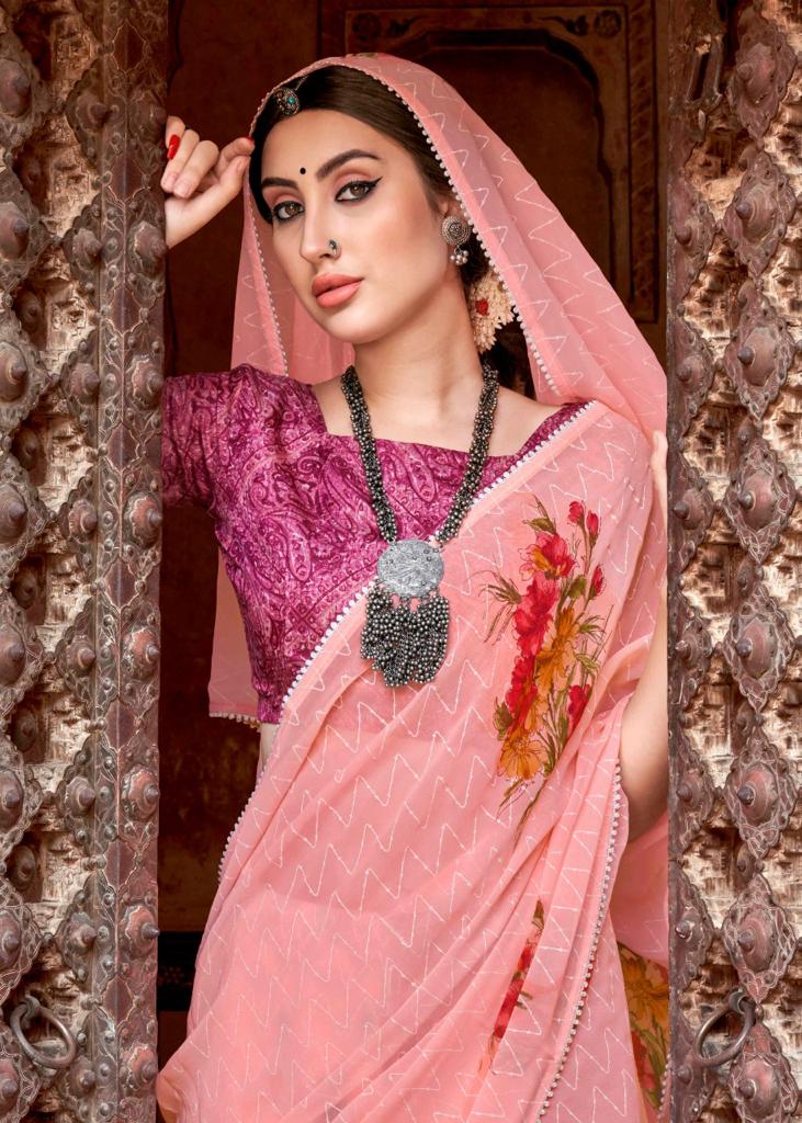 lt saree kashvi creation manasthiti georgette attractive print saree catalog