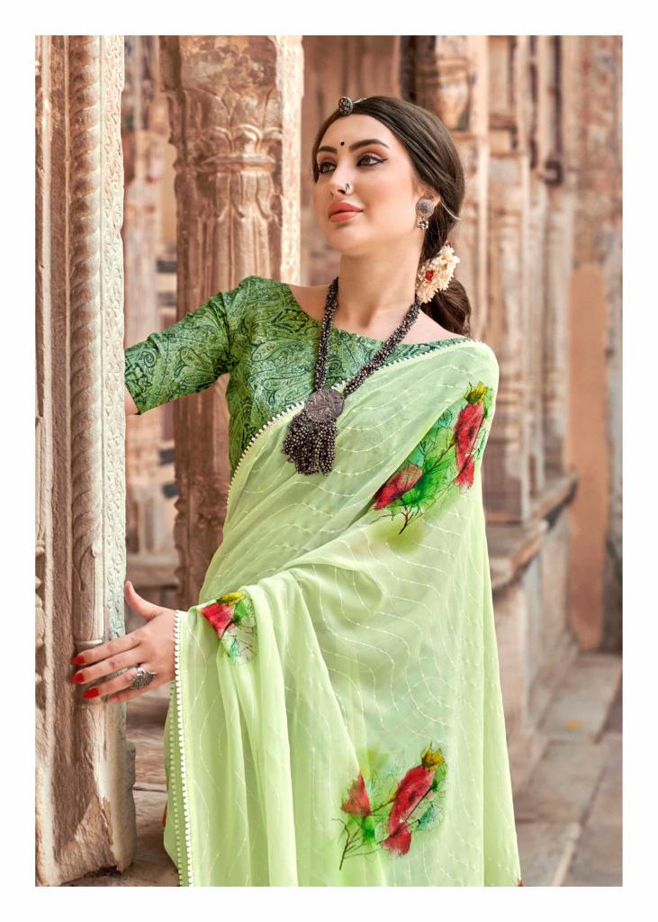 lt saree kashvi creation manasthiti georgette attractive print saree catalog