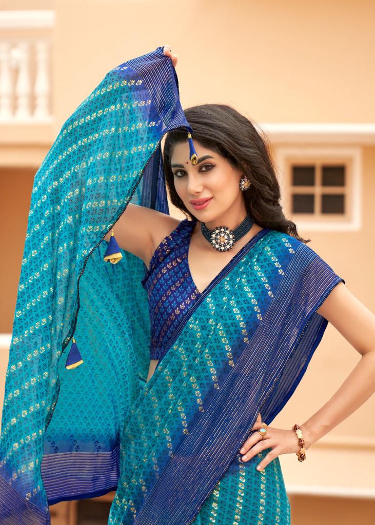 lt sarees kashvi creation jhalak georgette exclusive print saree catalog