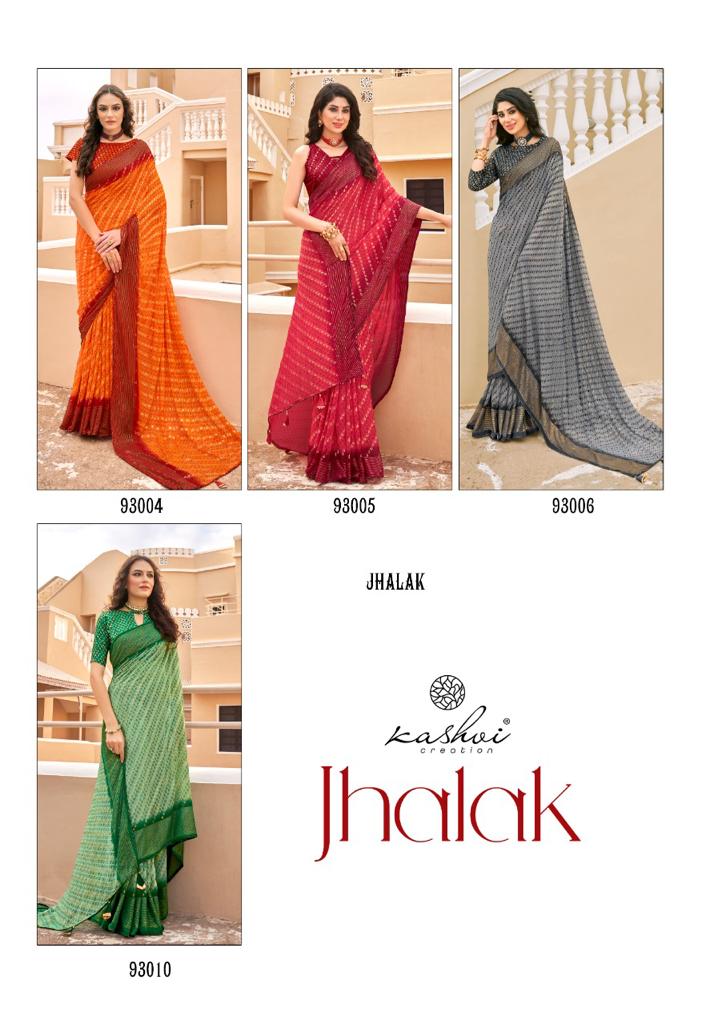 lt sarees kashvi creation jhalak georgette exclusive print saree catalog