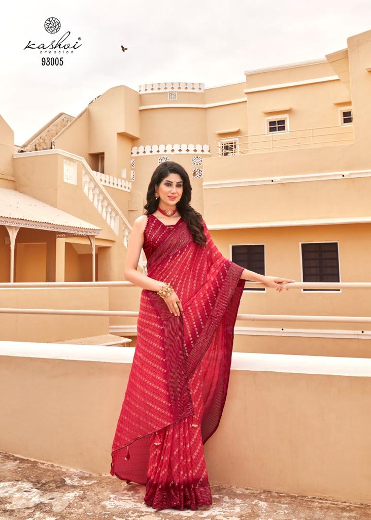 lt sarees kashvi creation jhalak georgette exclusive print saree catalog