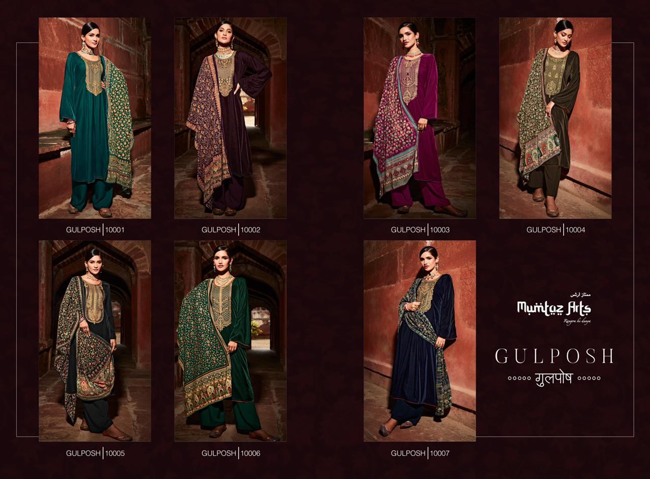 mumtaz art gulposh festive velvet velvet asstonishing salwar suit catalog