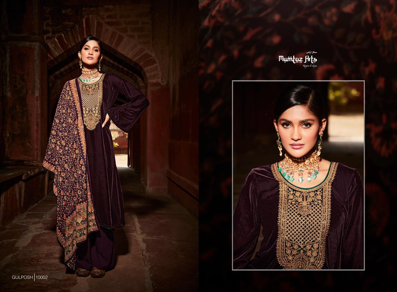 mumtaz art gulposh festive velvet velvet asstonishing salwar suit catalog