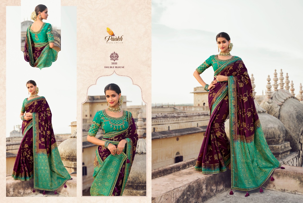 pink lotus pankh pakhi vol 1 silk elegant look saree catalog