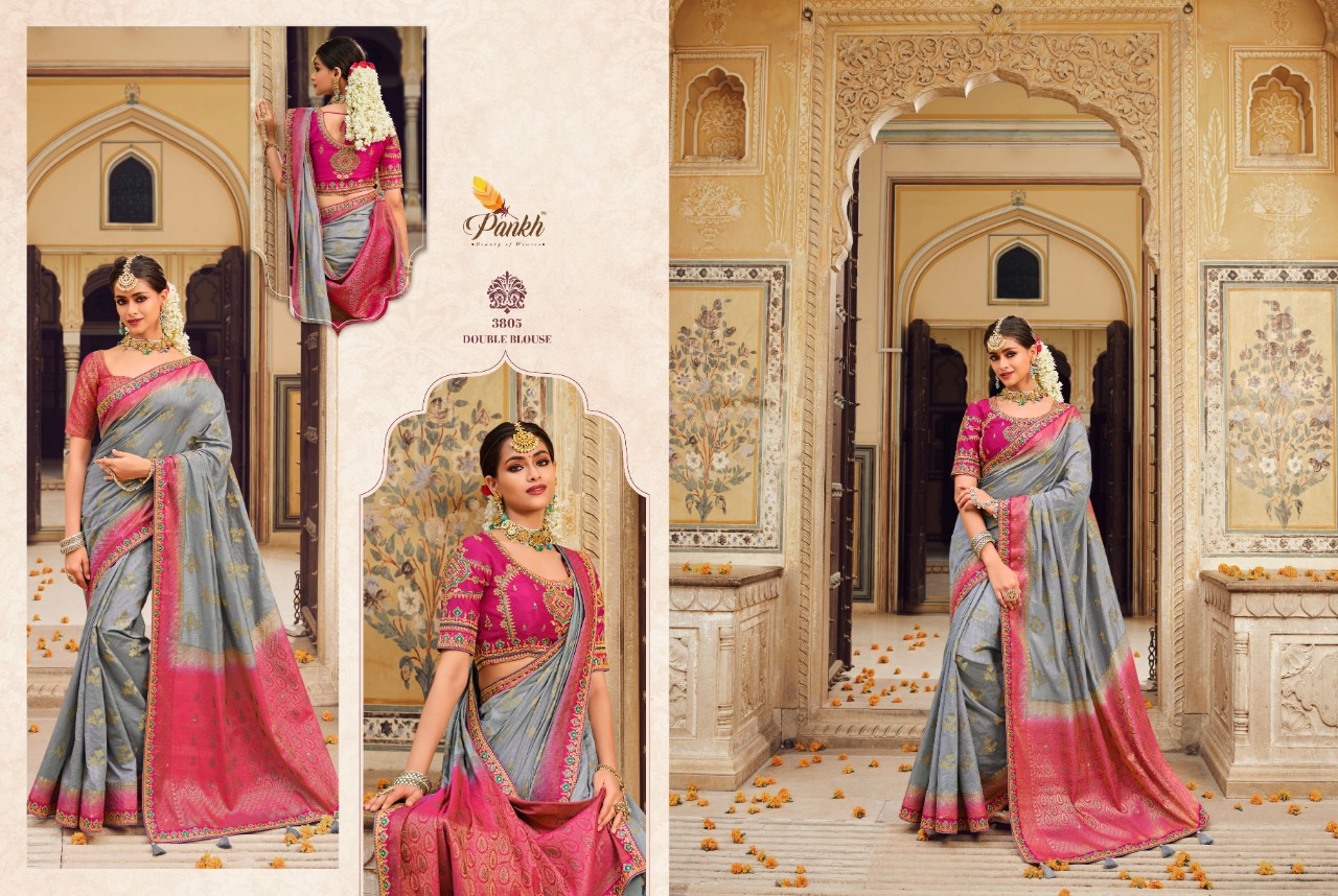 pink lotus pankh pakhi vol 1 silk elegant look saree catalog