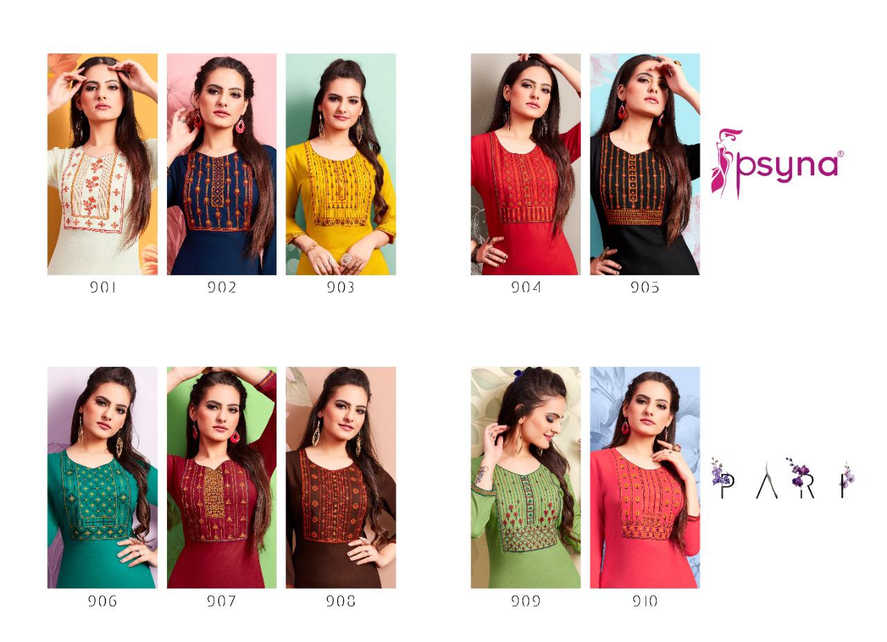 Psyna pari vol 9 rayon decent look kurti catalog