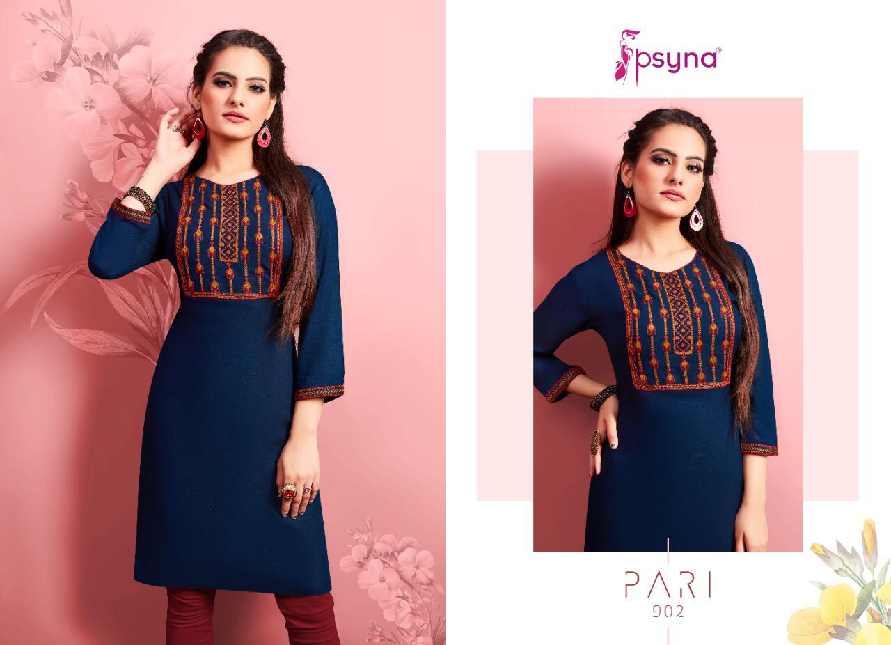 Psyna pari vol 9 rayon decent look kurti catalog