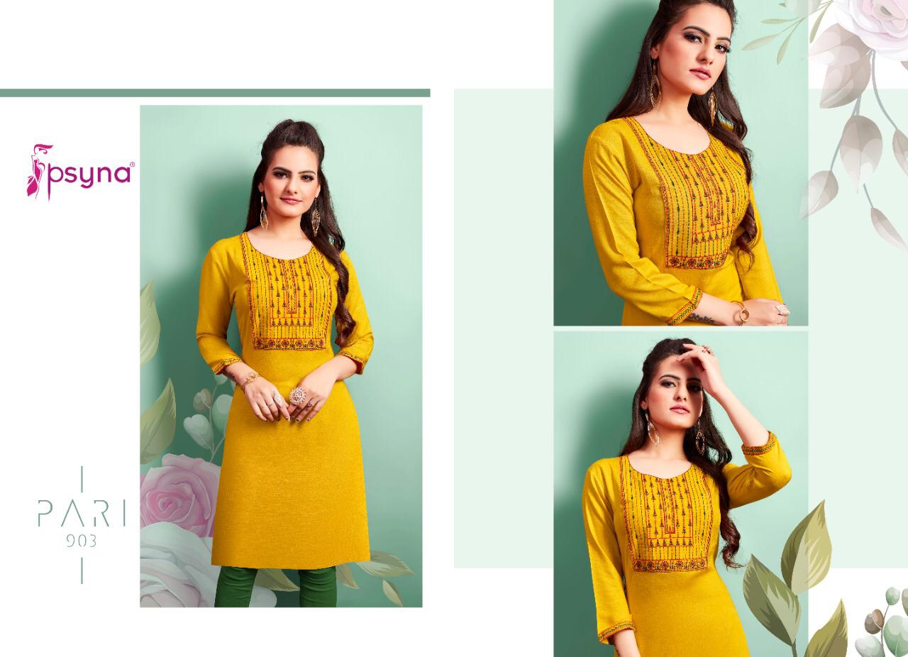 Psyna pari vol 9 rayon decent look kurti catalog