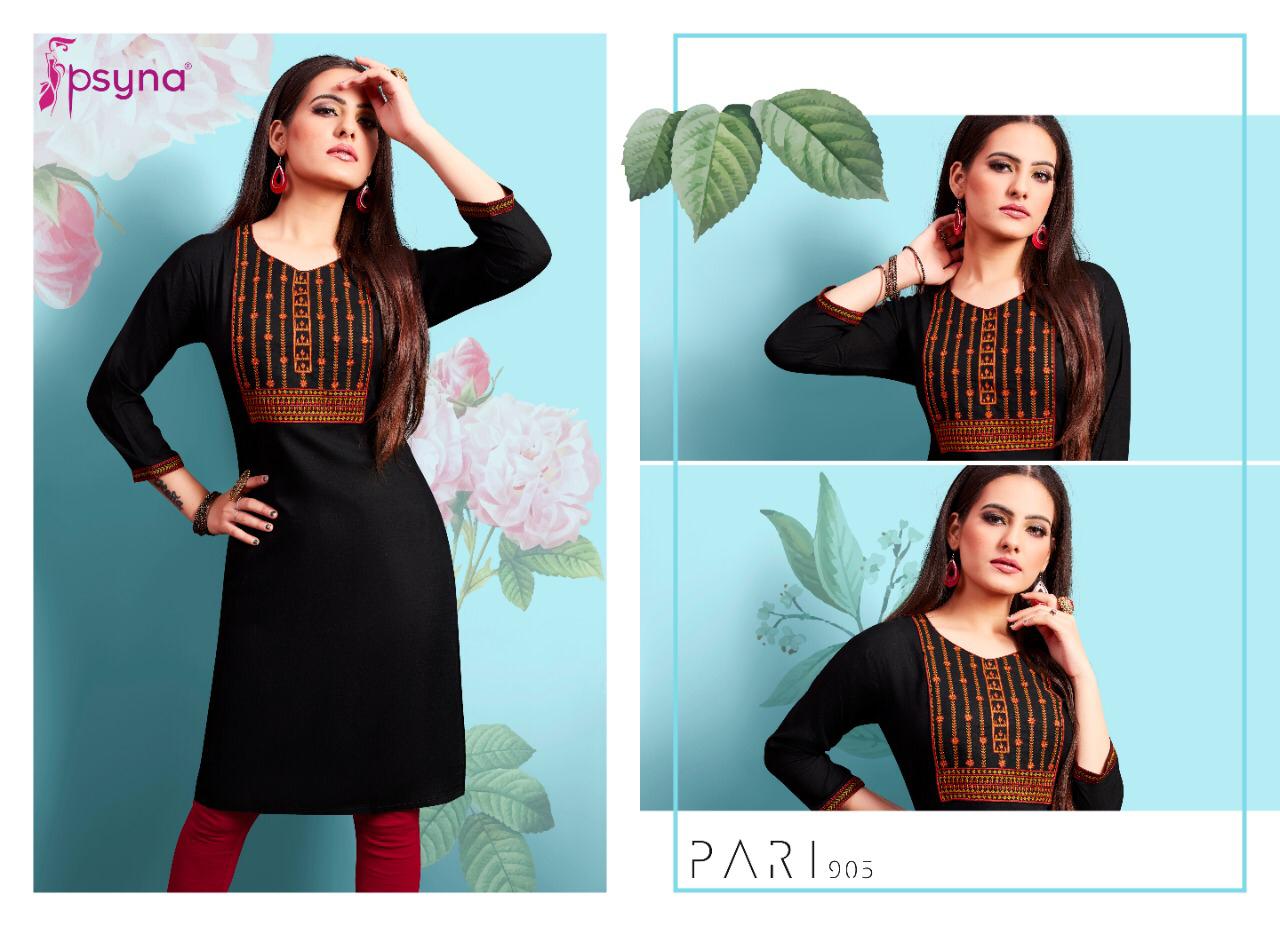 Psyna pari vol 9 rayon decent look kurti catalog