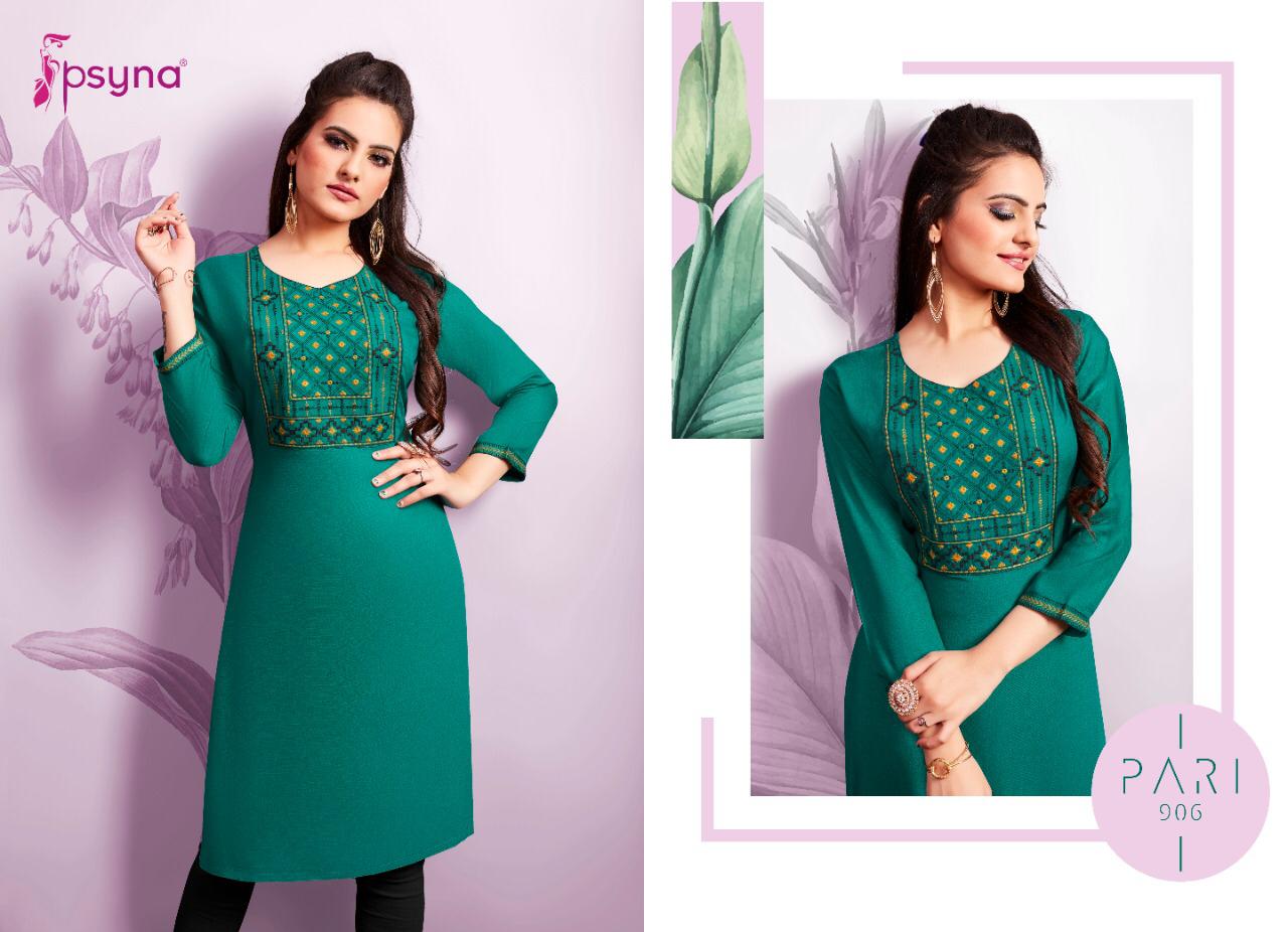 Psyna pari vol 9 rayon decent look kurti catalog