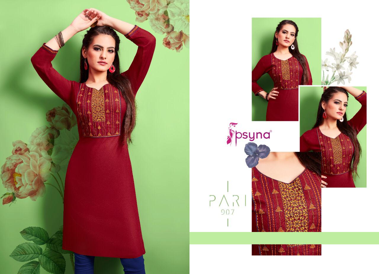 Psyna pari vol 9 rayon decent look kurti catalog