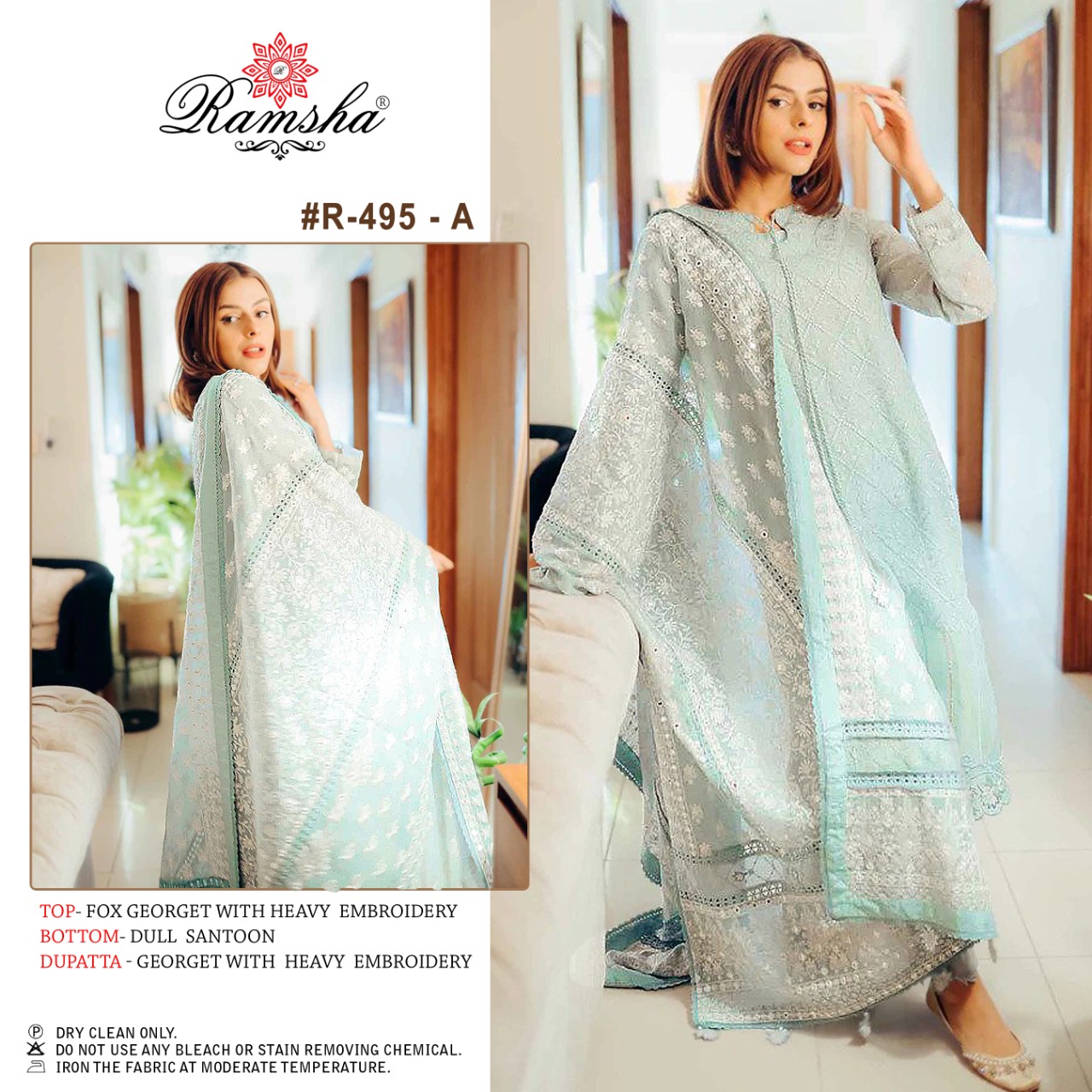 ramsha ramsha r 495nx georgtte catchy look salwar suit single