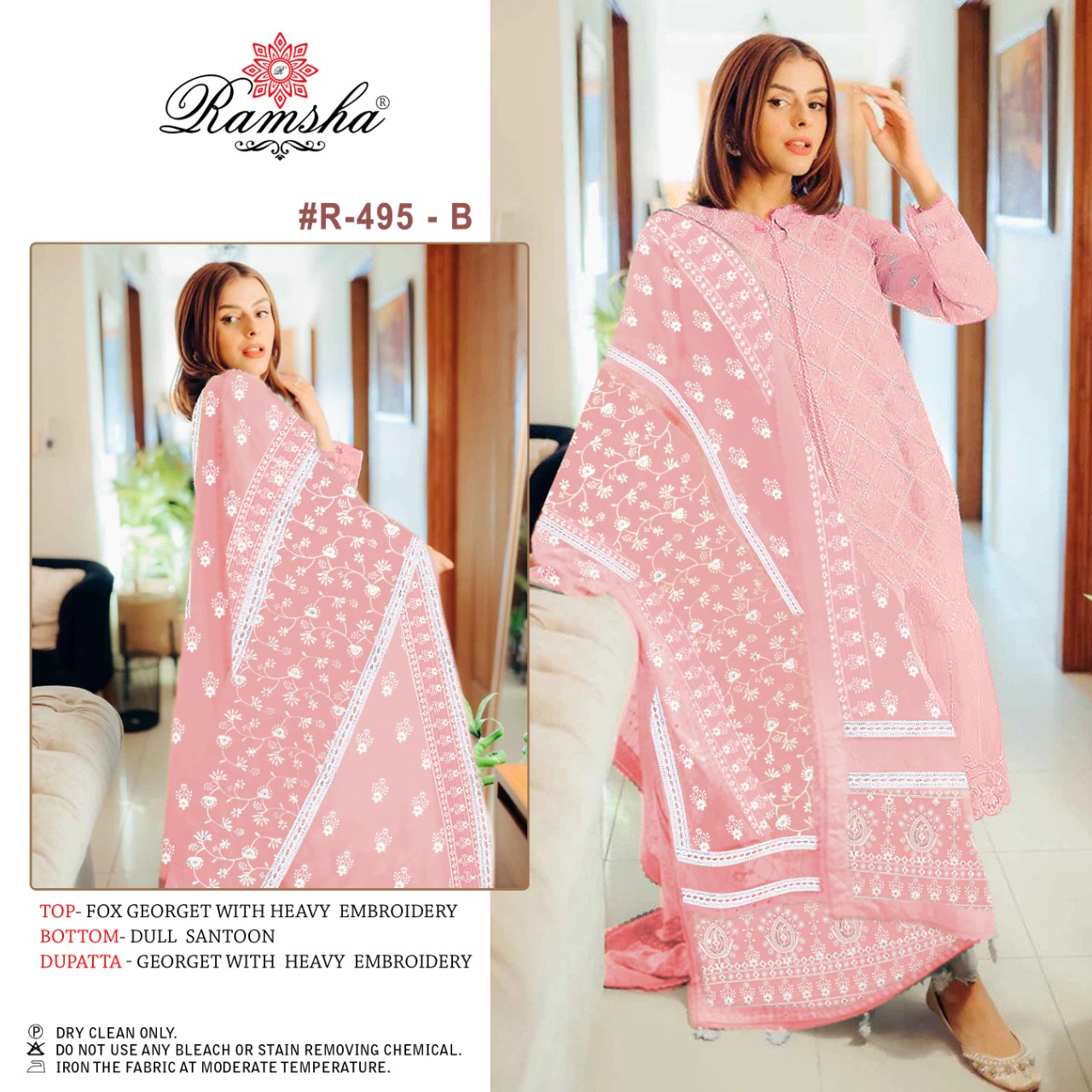 ramsha ramsha r 495nx georgtte catchy look salwar suit single