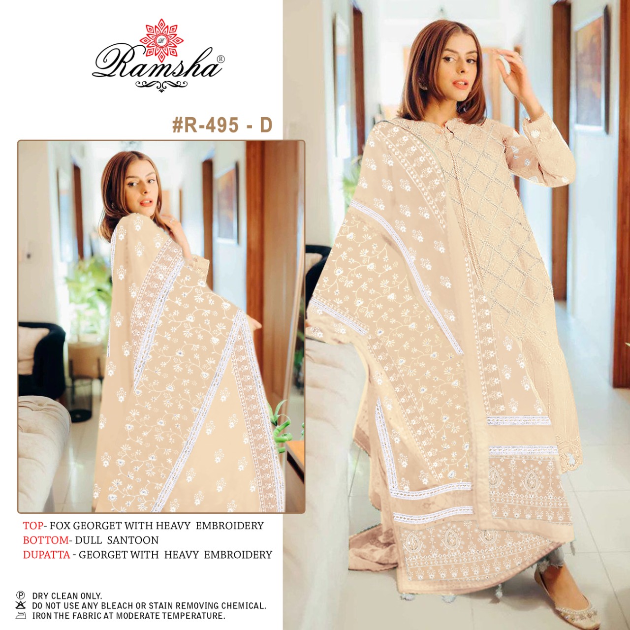 ramsha ramsha r 495nx georgtte catchy look salwar suit single