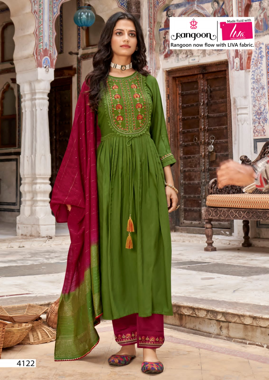 rangoon naira viscose new and modern style top bottom with dupatta catalog