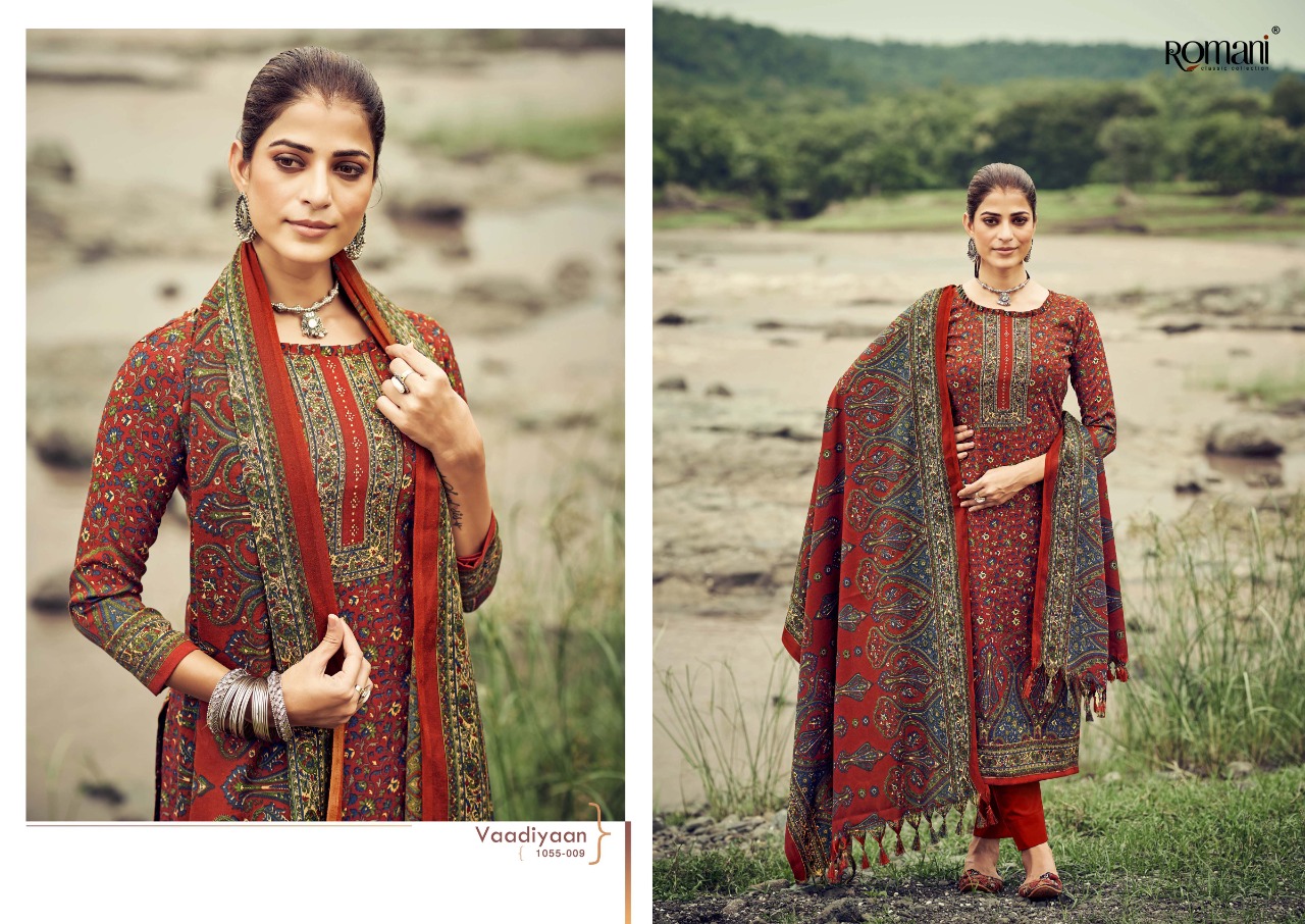 romani vaadiyaan pashmina decent look salwar suit catalog