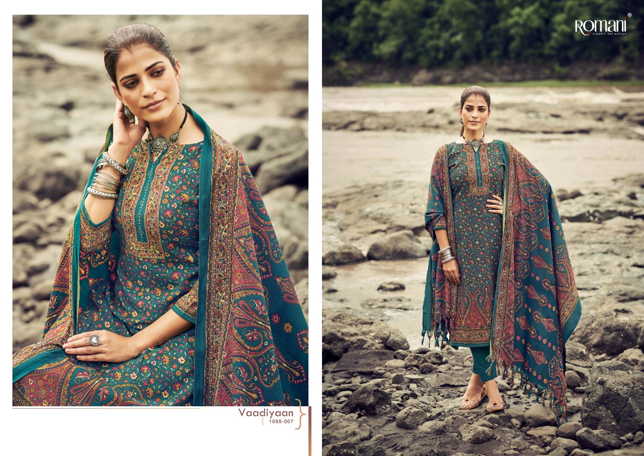 romani vaadiyaan pashmina decent look salwar suit catalog