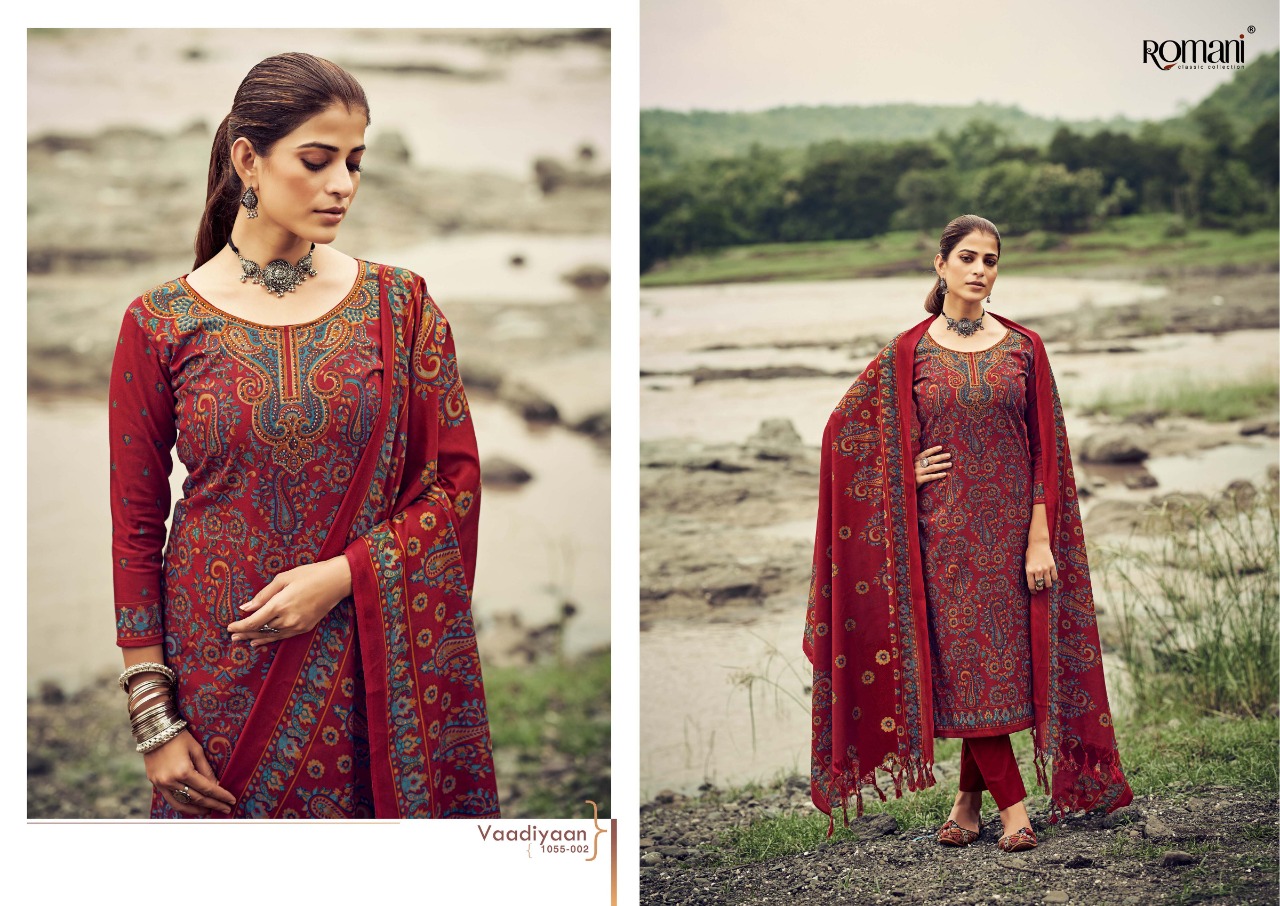 romani vaadiyaan pashmina decent look salwar suit catalog