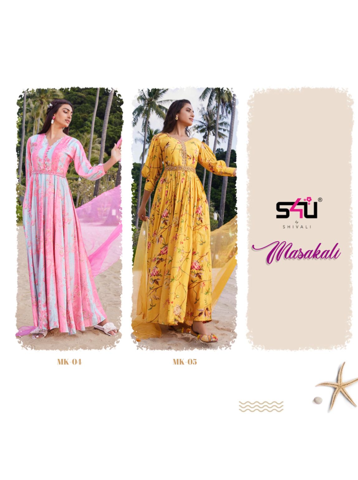 s4u masakali vol 01 muslin festiv look indo western catalog