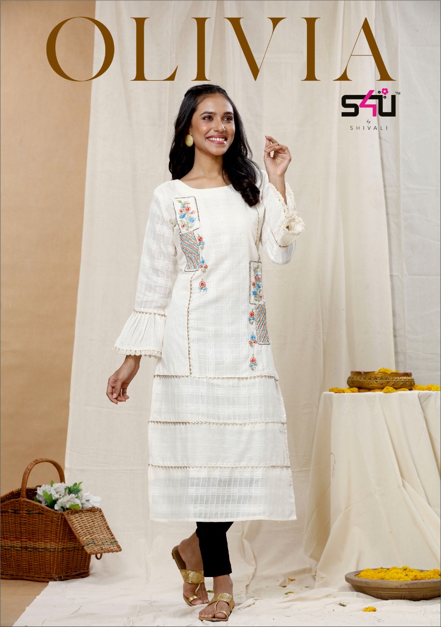 s4u olivia 3 fancy catchy look kurti catalog