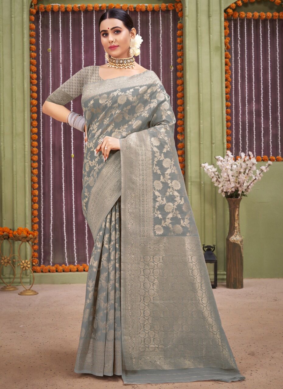 sangam print rajnigandha linen innovative look saree catalog