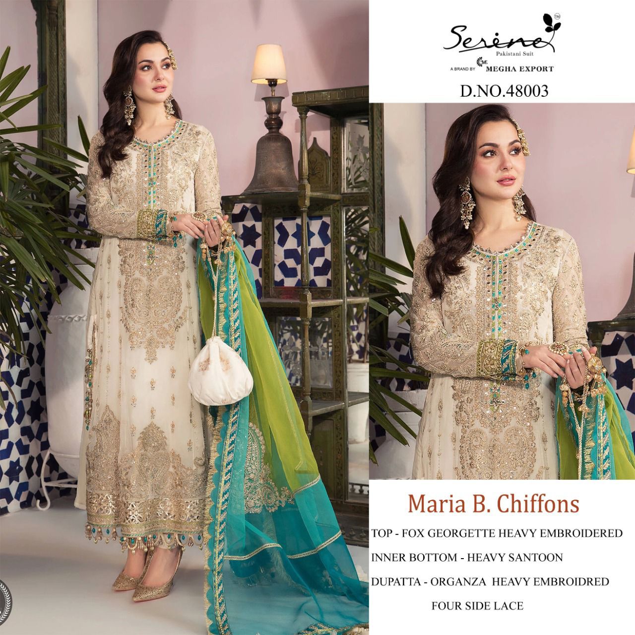 serine Megha Exports Maria b chiffons georgette innovative look salwar suit catalog