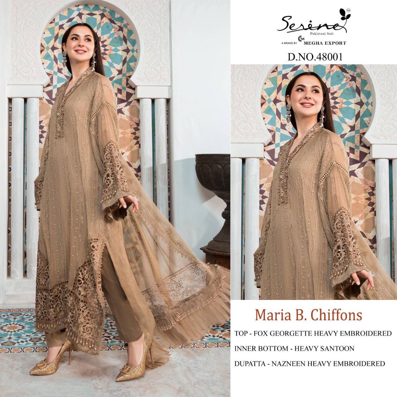 serine Megha Exports Maria b chiffons georgette innovative look salwar suit catalog