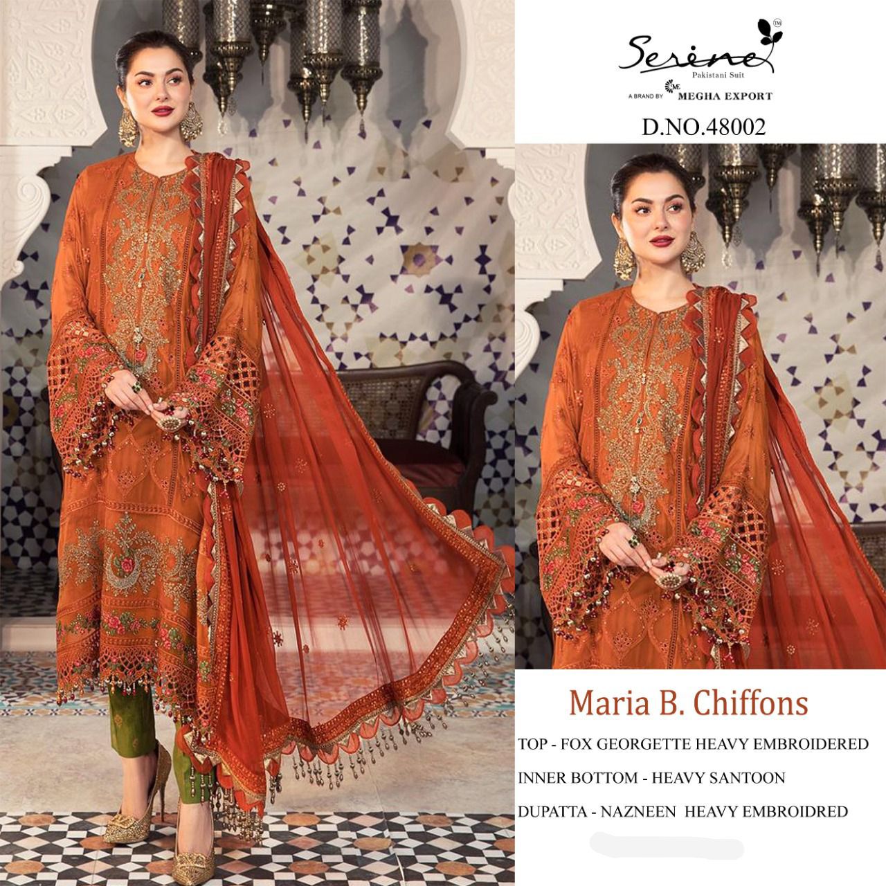 serine Megha Exports Maria b chiffons georgette innovative look salwar suit catalog