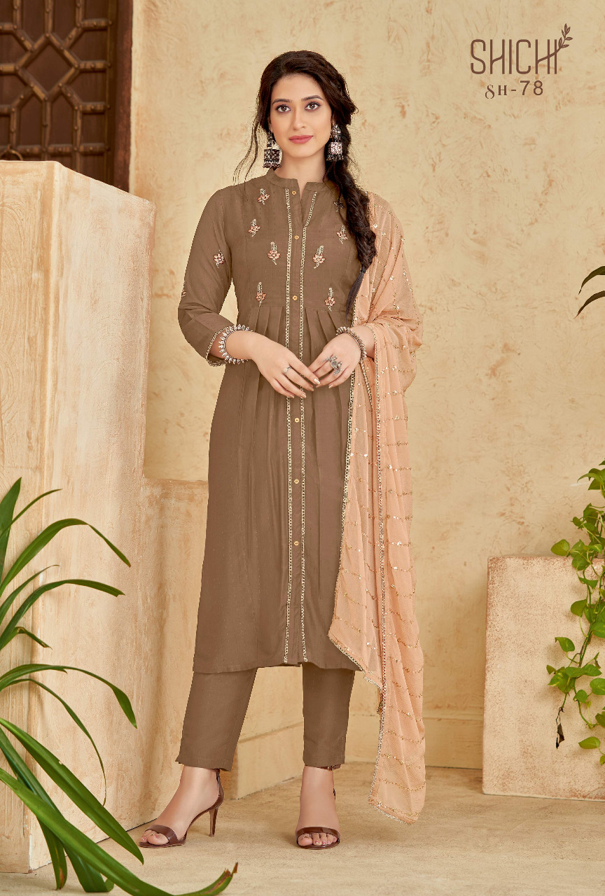 shichi indo fashion fanaa chinon elegant look top bottom with dupatta catalog