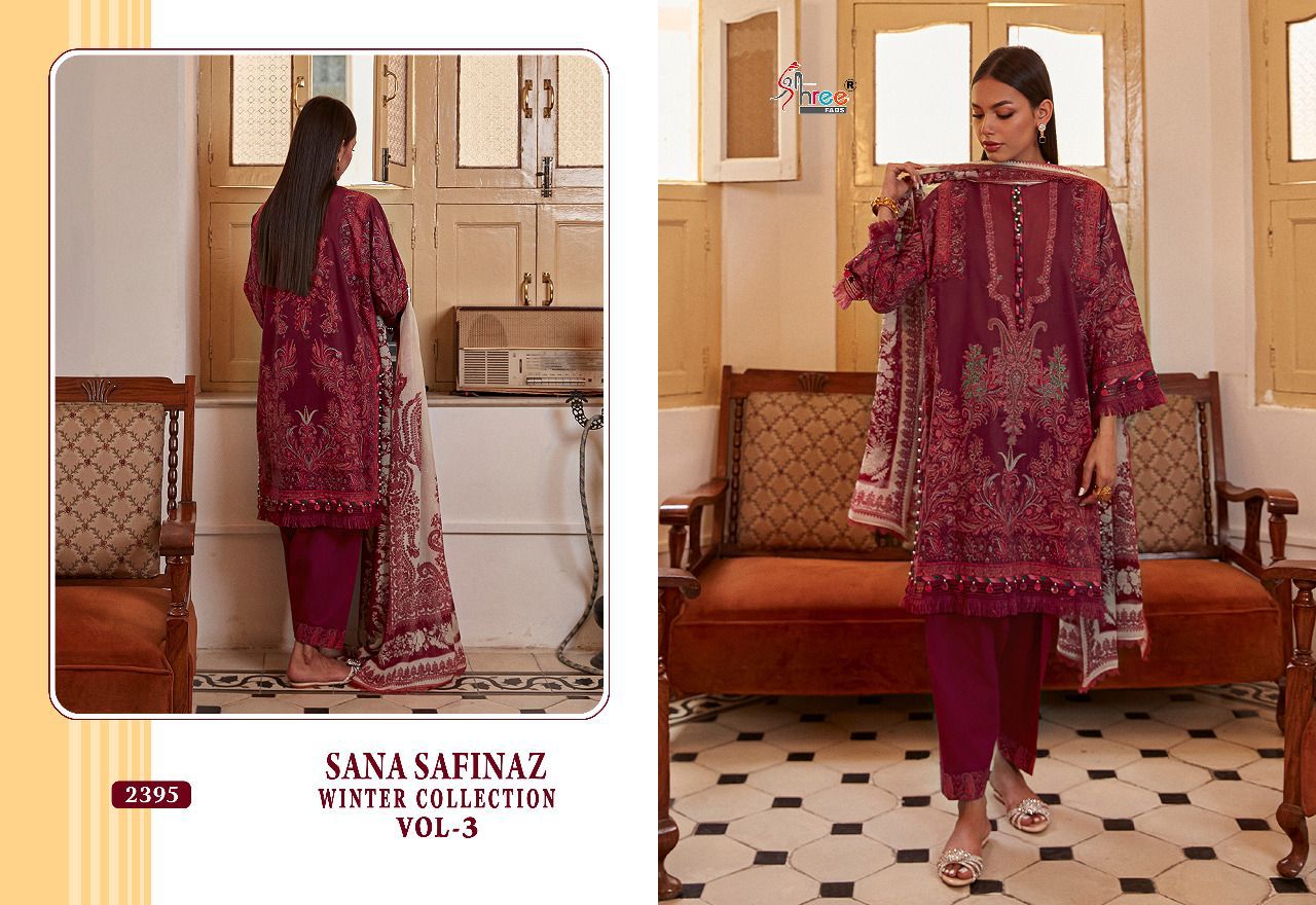 shree fab sana safinaz winter collection vol 3 pashmina attractive look salwar suit catalog