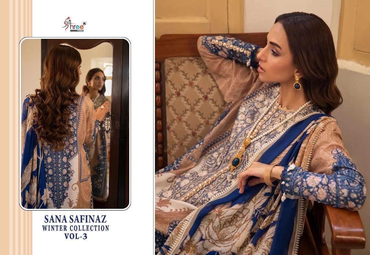 shree fab sana safinaz winter collection vol 3 pashmina attractive look salwar suit catalog