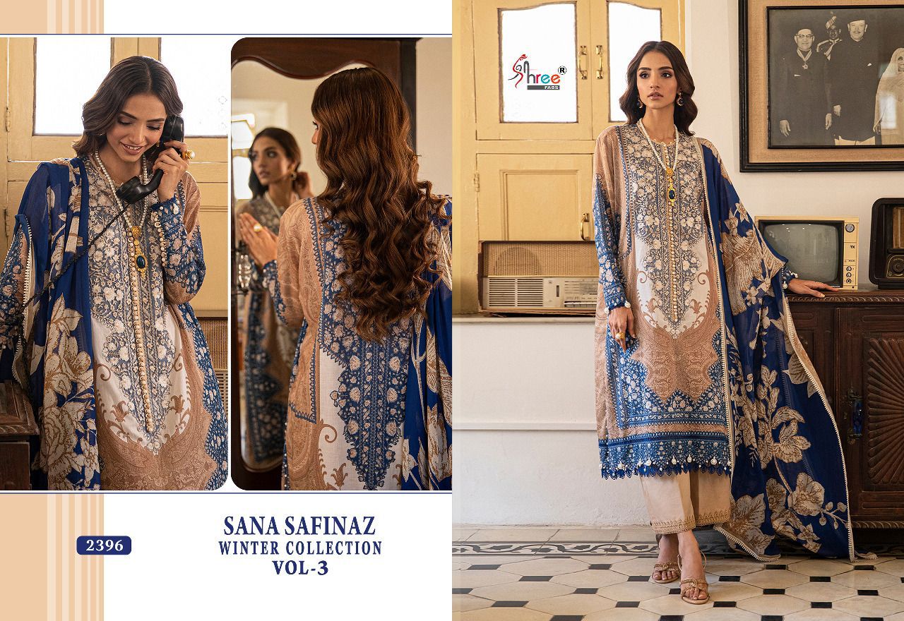 shree fab sana safinaz winter collection vol 3 pashmina attractive look salwar suit catalog