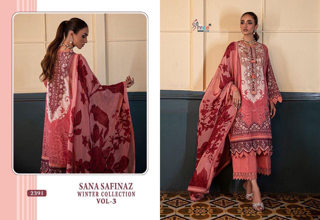 shree fab sana safinaz winter collection vol 3 pashmina attractive look salwar suit catalog