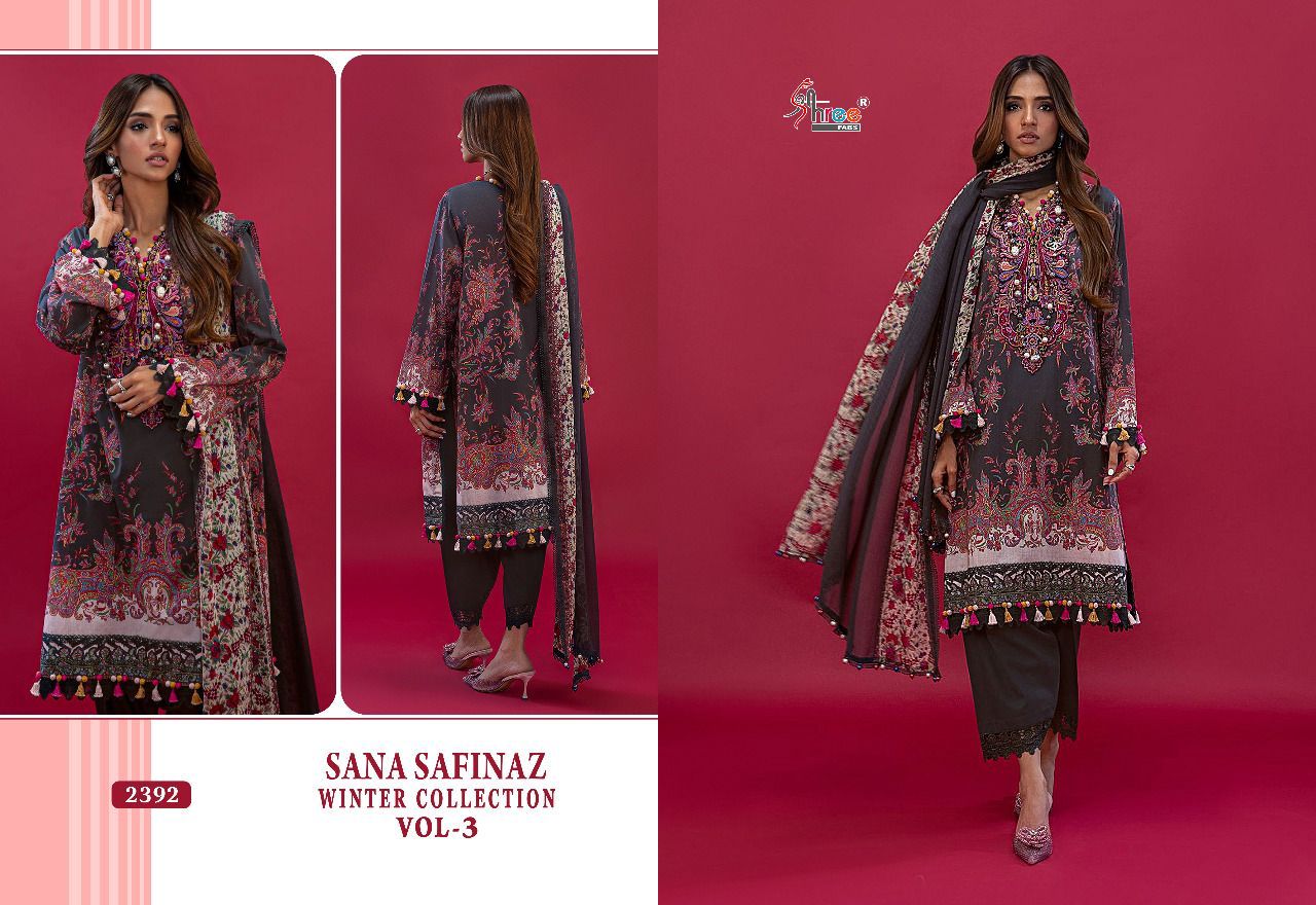 shree fab sana safinaz winter collection vol 3 pashmina attractive look salwar suit catalog