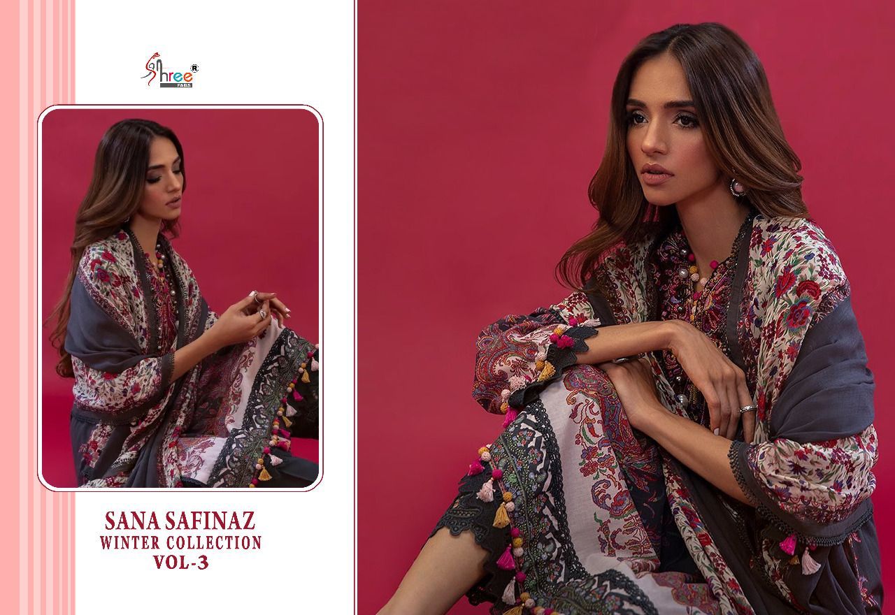 shree fab sana safinaz winter collection vol 3 pashmina attractive look salwar suit catalog