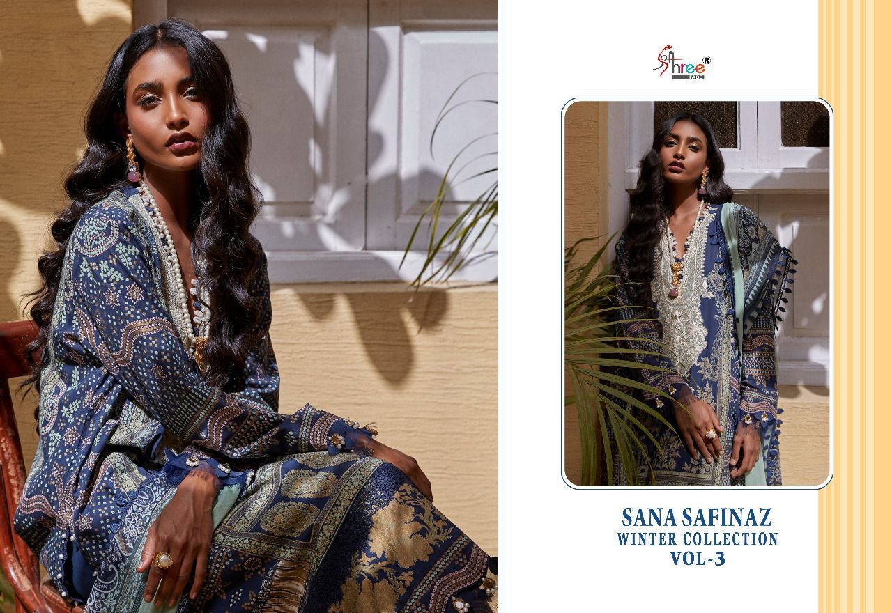 shree fab sana safinaz winter collection vol 3 pashmina attractive look salwar suit catalog