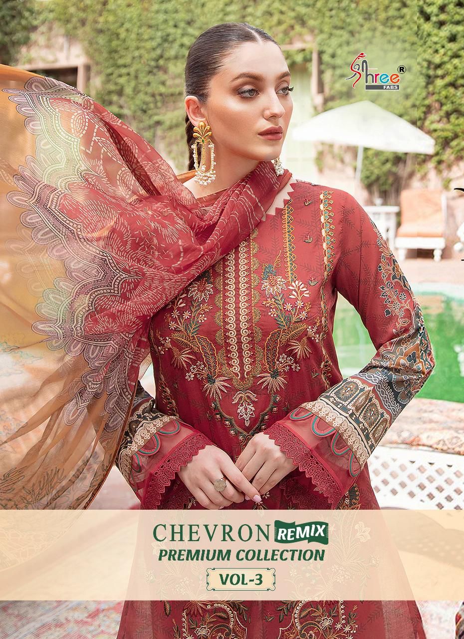 shree fabs chevron remix primum collection vol 3 cotton catchy print salwar suit with siffon dupatta catalog