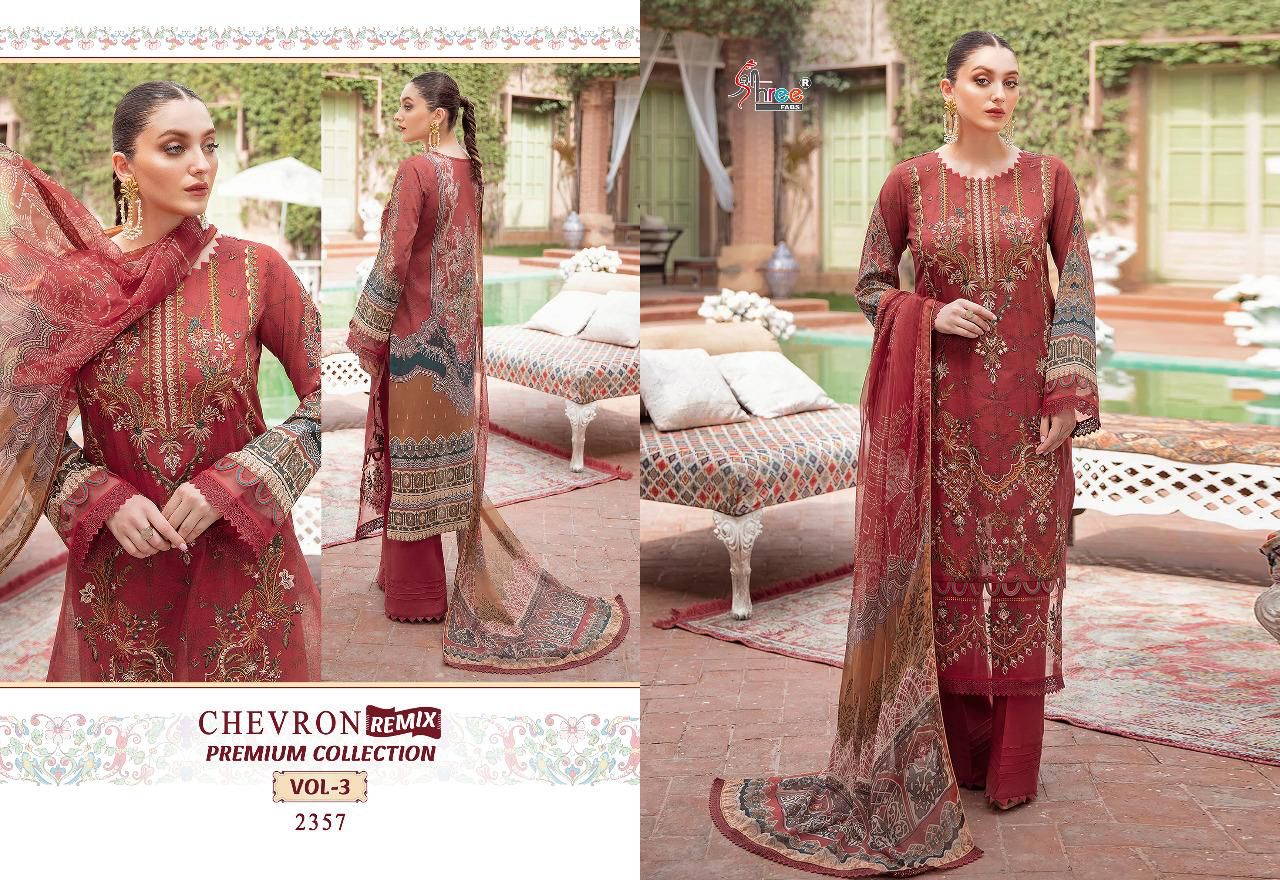 shree fabs chevron remix primum collection vol 3 cotton catchy print salwar suit with siffon dupatta catalog